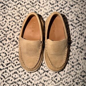 Zara Kids Beige Suede Moccasin Loafers